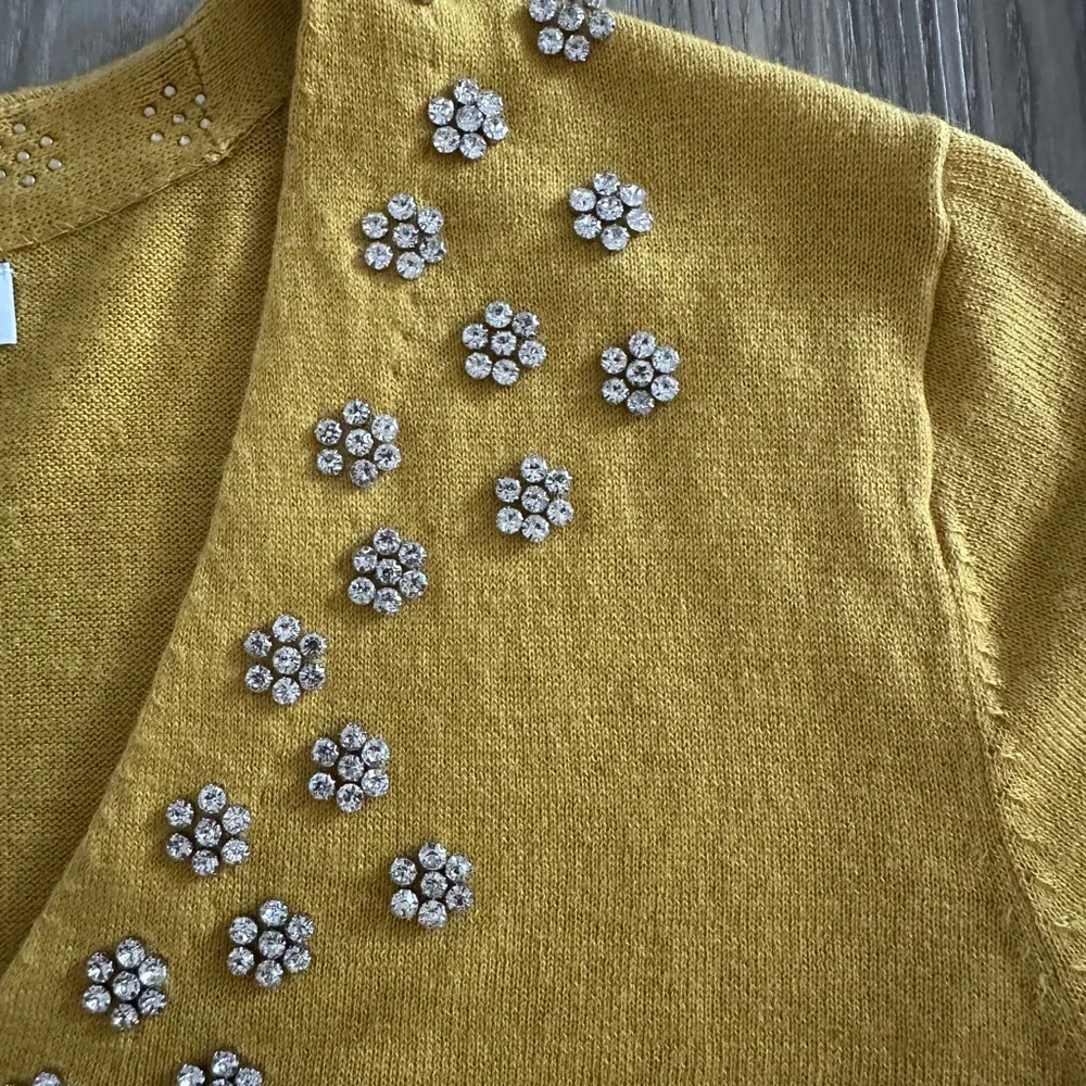 ZARA Yellow Embellished Cardigan - Picture 4 of 8
